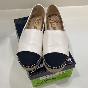 Sam Edelman Leather White and Black Krissy Espadrilles in size 8.5